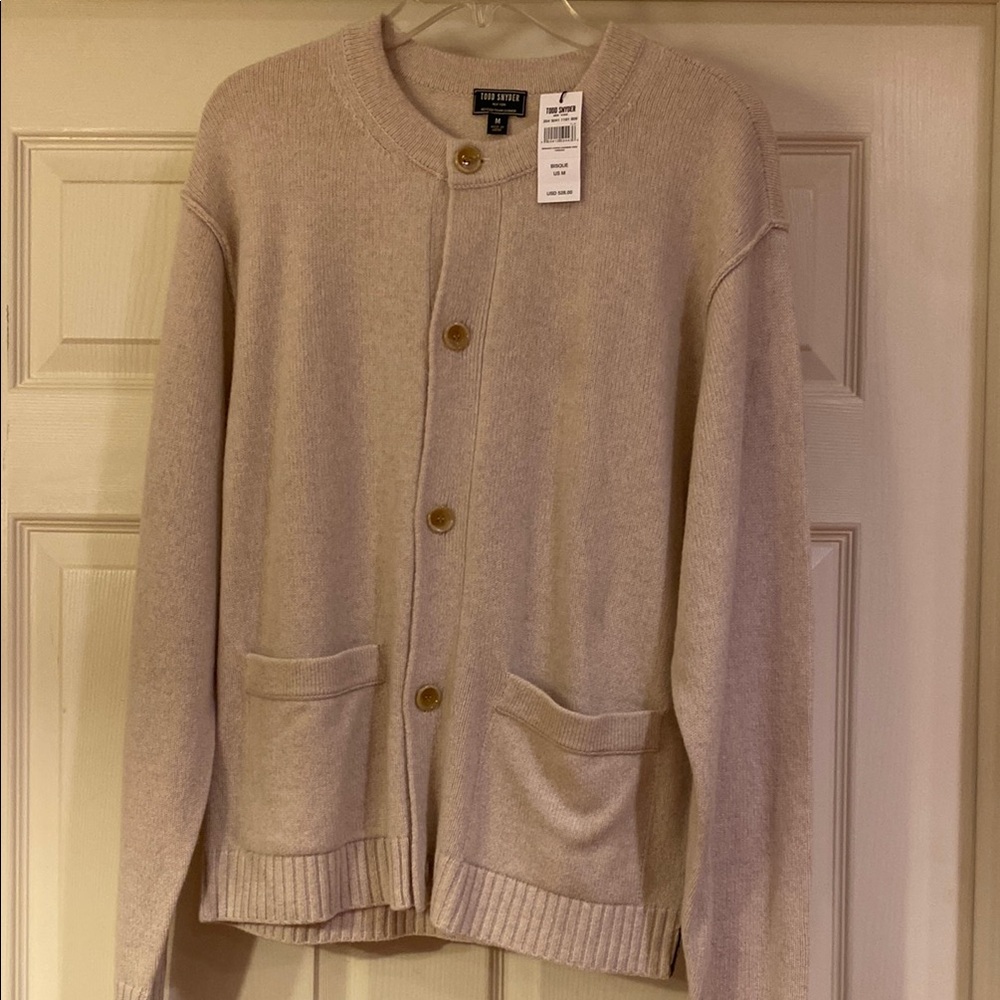 Todd Snyder Nomad Cashmere Crew Cardigan Sz Medium. NWT. Bisque is the color. - Picture 1 of 7
